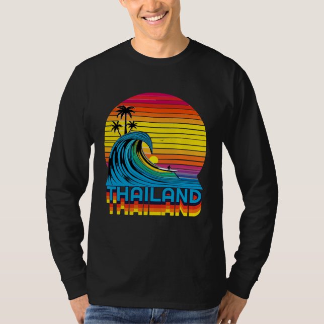 T-shirt Thailand Retro Throwback Surf & Thai Beach Souveni (Devant)
