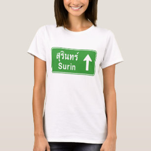 T-shirt ⚠ thaïlandais de poteau de signalisation de rou