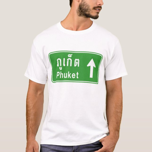 T-shirt ⚠ thaïlandais de poteau de signalisation de route (Devant)