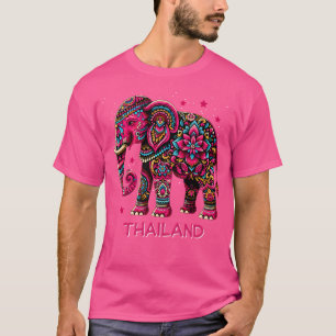 T-shirt Thaïlande colorée Elephant Boho Mandala Voyage