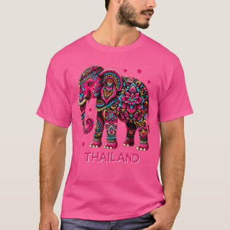 T-shirt Thaïlande colorée Elephant Boho Mandala Voyage