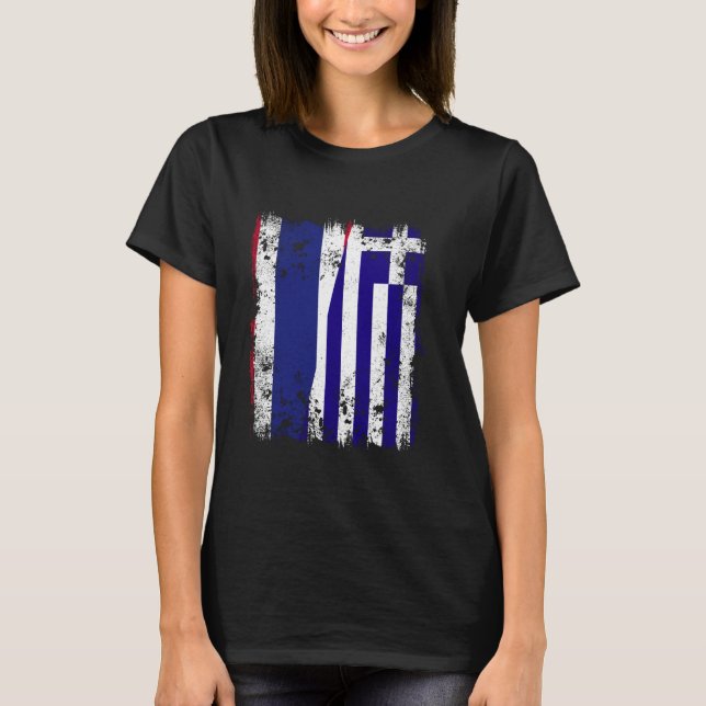 T-shirt Thaïlande Grèce demi-drapeau Thai grec Hellas H (Devant)