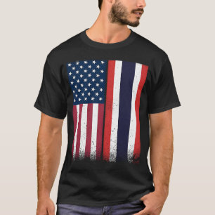 T-shirt Thaïlande Thai drapeaux américains Fiers USA Thaïl