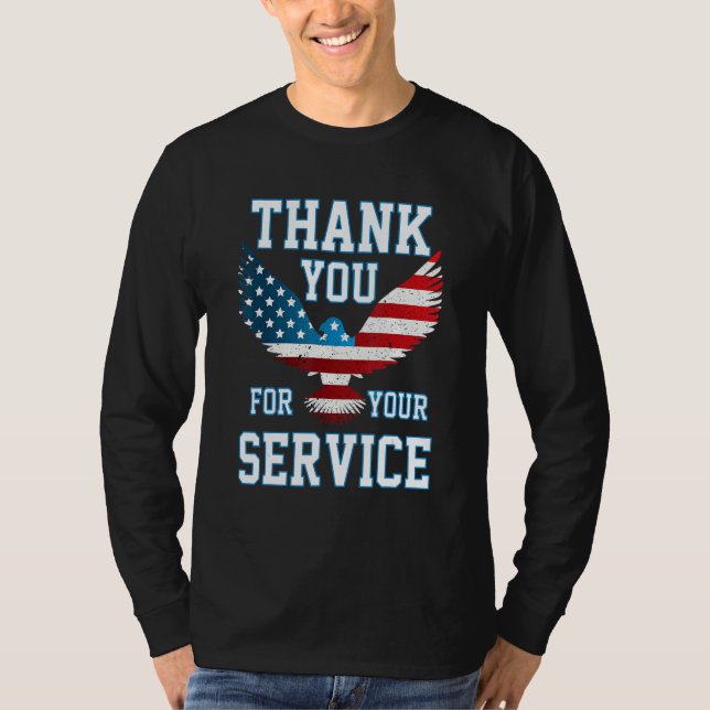 T-shirt Thank You for your Service Patriotic Eagle Veteran (Devant)