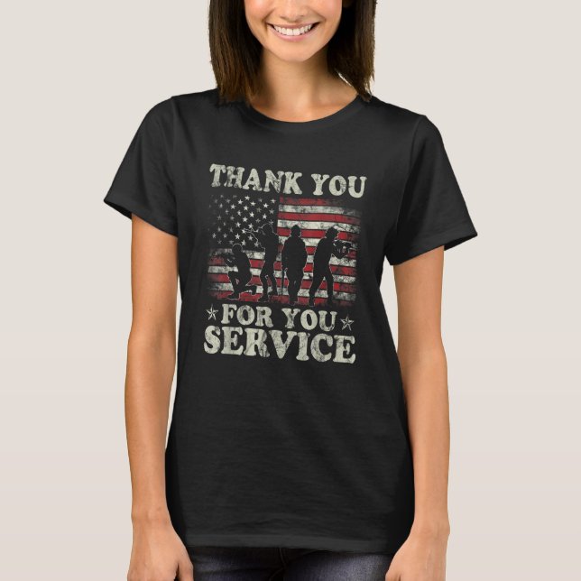 T-shirt Thank You for Your Service  Patriotic Veterans Day (Devant)