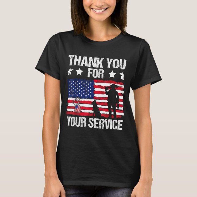 T-shirt Thank You For Your Service Veterans Belgian Malino (Devant)