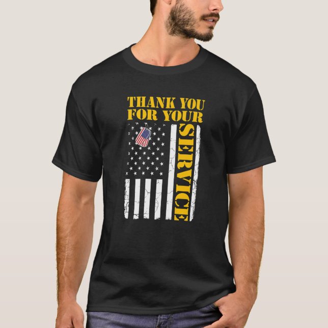 T-shirt Thank You For Your Service Veterans Veteran Day Do (Devant)