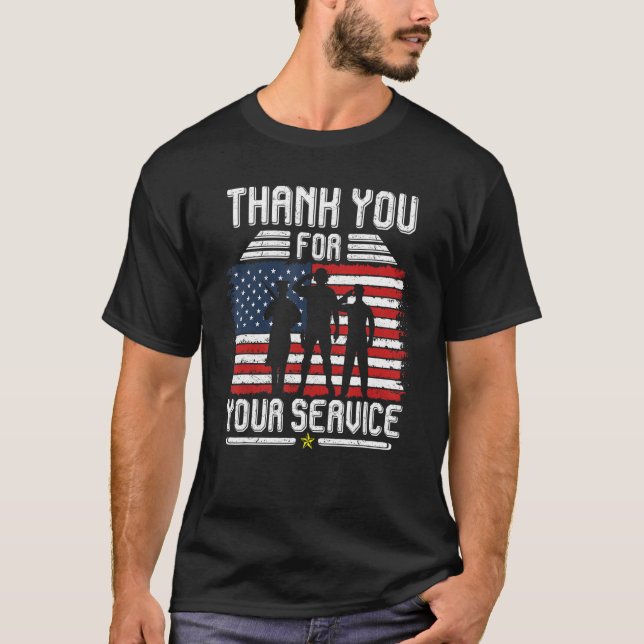 T-shirt Thank you for your services Patriotic - veterans d (Devant)