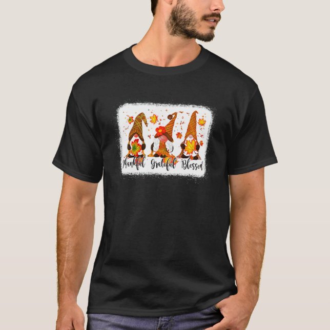 T-shirt Thankful Grateful Blessed Fall Gnomes Autumn Thank (Devant)