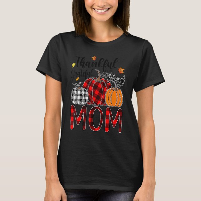 T-shirt Thankful Grateful Blessed Mom Pumpkin Truck Thanks (Devant)