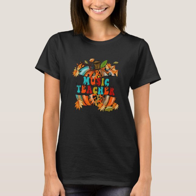 T-shirt Thankful Grateful Blessed Music Teacher Pumpkin Au (Devant)