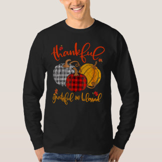 T-shirt Thankful Grateful Blessed Pumpkin Thanksgiving Day