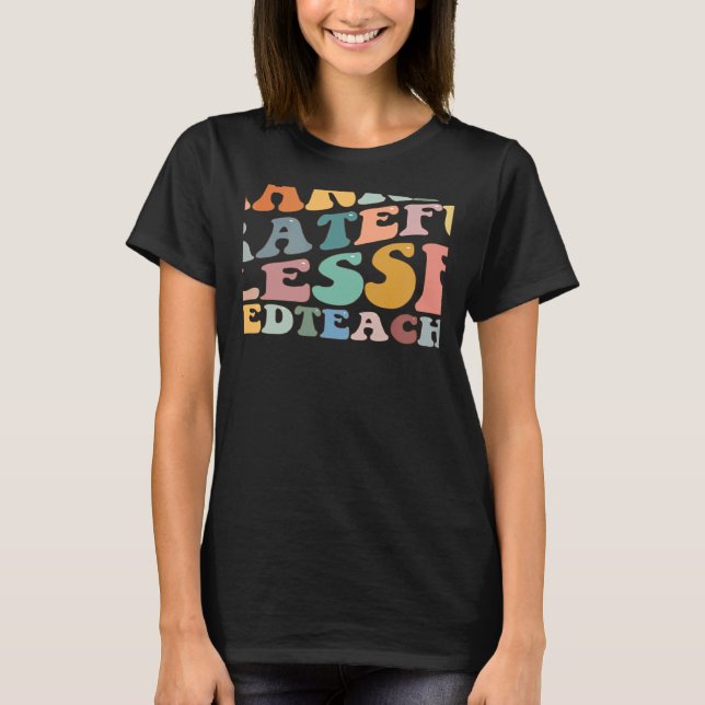 T-shirt Thankful Grateful Blessed Sped Teacher Fall Thanks (Devant)