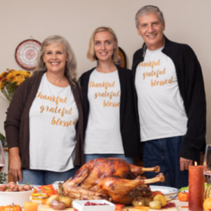 T-shirt Thankful Grateful Blessed Thanksgiving
