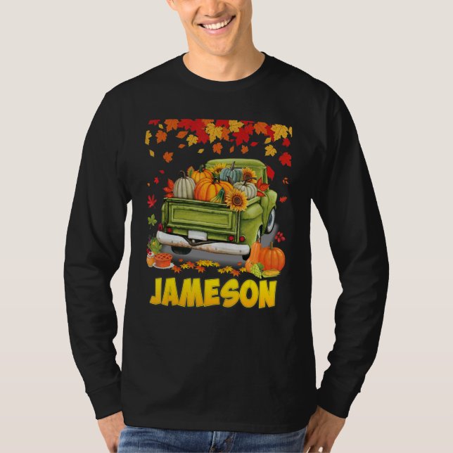 T-shirt Thankful Jameson Thanksgiving Pumpkin Truck Fall T (Devant)