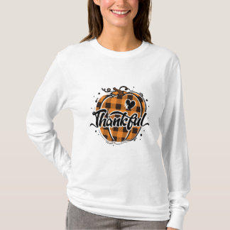 T-shirt Thankful Pumpkin Buffalo Plaid