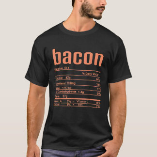 T-shirt Thankgiving Christmas Bacon Nutrition Fact