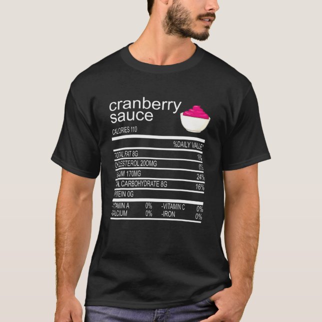 T-shirt Thankgiving Sauce Food Cranberry Nutrition Fact (Devant)