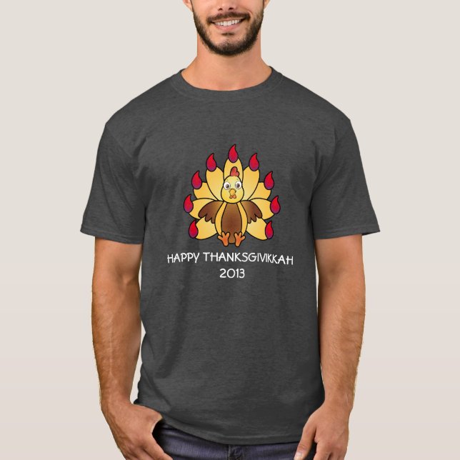 T-SHIRT THANKSGIVIKKAH HEUREUX (Devant)