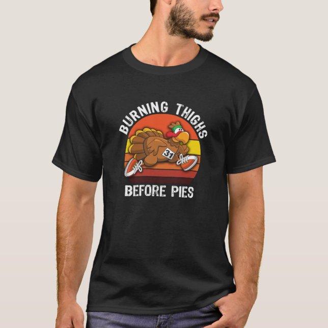 T-shirt Thanksgiving 5K Marathon Turquie Trot courir Burni (Devant)
