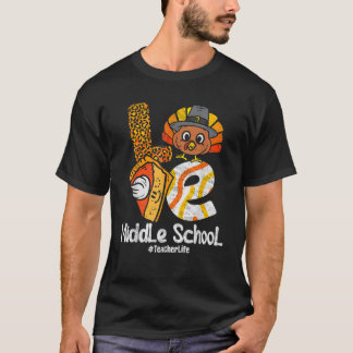 T-shirt Thanksgiving Amour Enseignant du collège Turquie A
