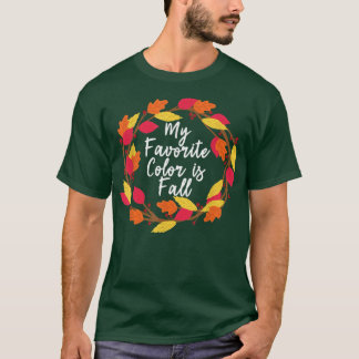 T-shirt Thanksgiving Automne Automne Favori Couleur Tee 