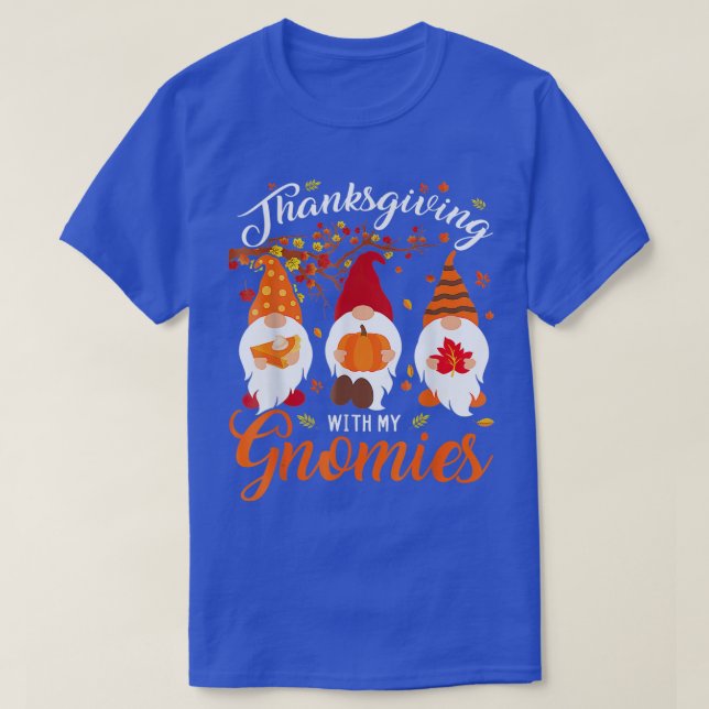 T-shirt Thanksgiving Avec Mes Gnomies Drôle Gnomes D'Autom (Design devant)