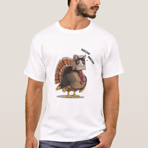 T-shirt Thanksgiving Chat Drôle Turquie Fake Chat Meow Im