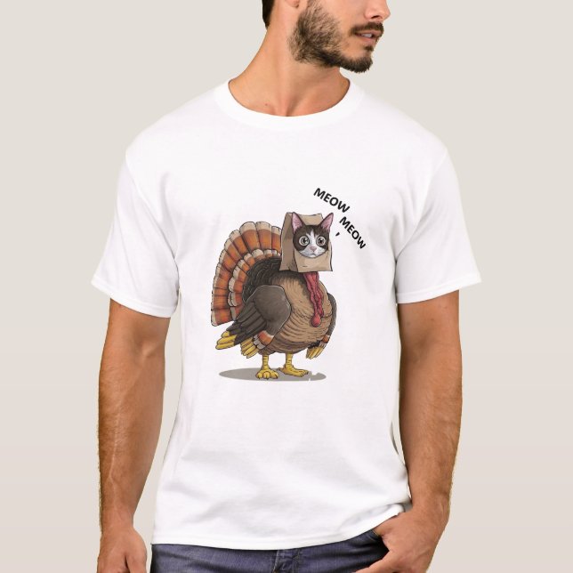 T-shirt Thanksgiving Chat Drôle Turquie Fake Chat Meow Im  (Devant)