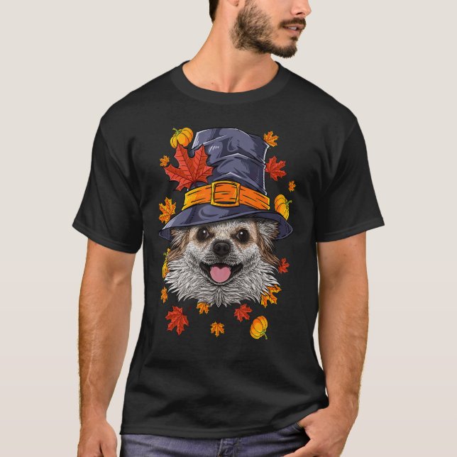 T-shirt Thanksgiving Chihuahua Costume de pèlerinage Chien (Devant)