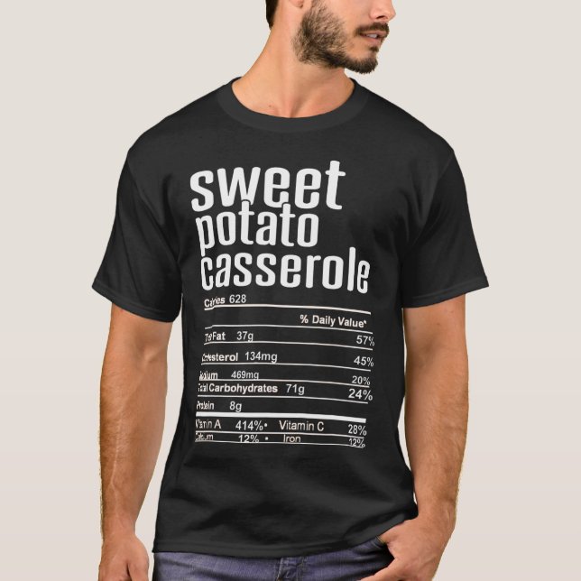 T-shirt Thanksgiving Christmas Sweet Potato Cerole Nutriti (Devant)