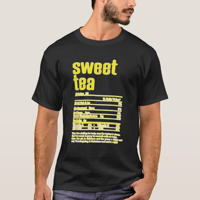 T-shirt Thanksgiving Christmas Sweet Tea Nutritional Facts (Devant)
