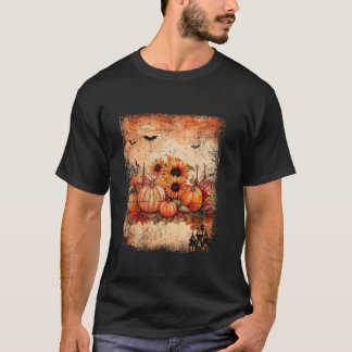 T-shirt Thanksgiving Citrouille Tournesol Automne Vacances