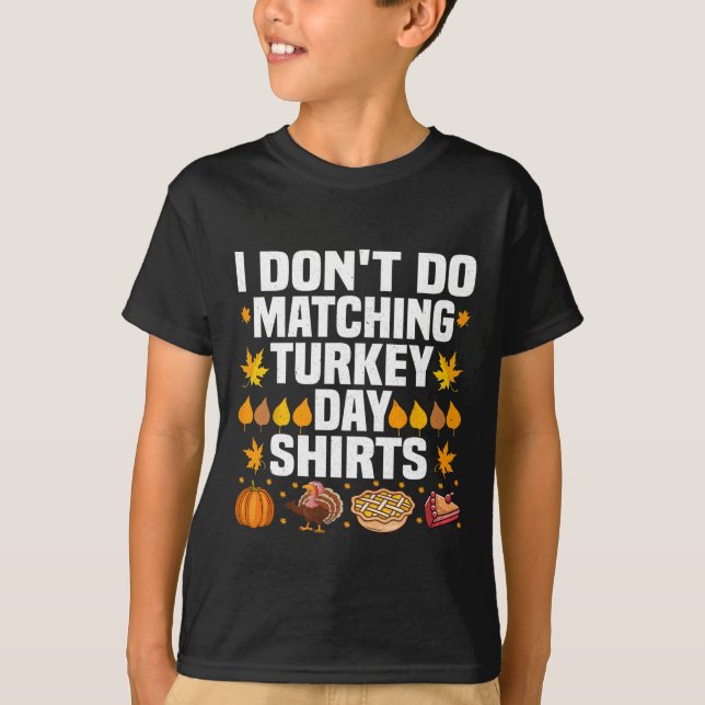 T-shirt Thanksgiving Couple Drôle Je ne fais pas correspon (Devant)