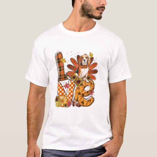 T-shirt Thanksgiving Cute Beagle (Devant)