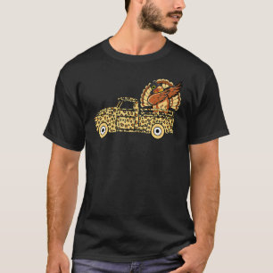 T-shirt Thanksgiving Dabbing Turkey Riding Leopard Monster