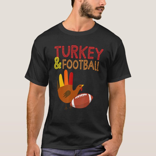 T-shirt Thanksgiving Day FootBall Et Turquie Football Plus (Devant)