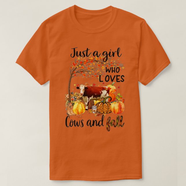 T-shirt Thanksgiving De Vache - Juste Une Fille Qui Aime L (Design devant)