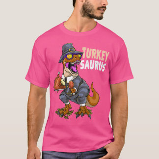 T-shirt Thanksgiving Dinosaur Turquie Saurus T Rex Pilgrim