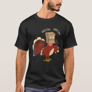 T-shirt Thanksgiving Drôle Turquie déguiser Fake Cat Meow