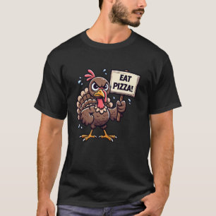 T-shirt Thanksgiving Eat Pizza Turquie Drôle T Chemise