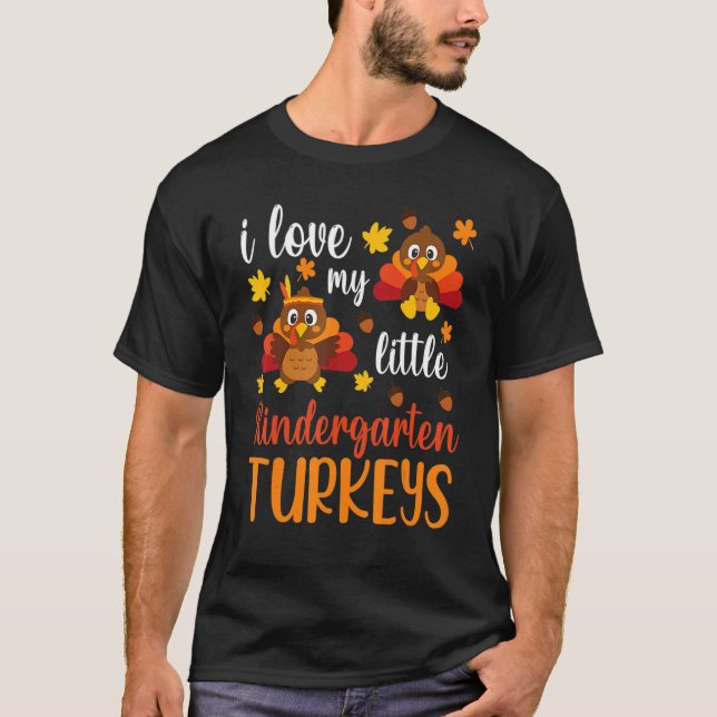 T-shirt Thanksgiving Enseignant J'Aime Ma Petite Maternell (Devant)