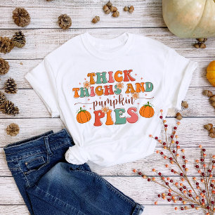 T-shirt Thanksgiving Épais cuisses et Citrouilles tartes