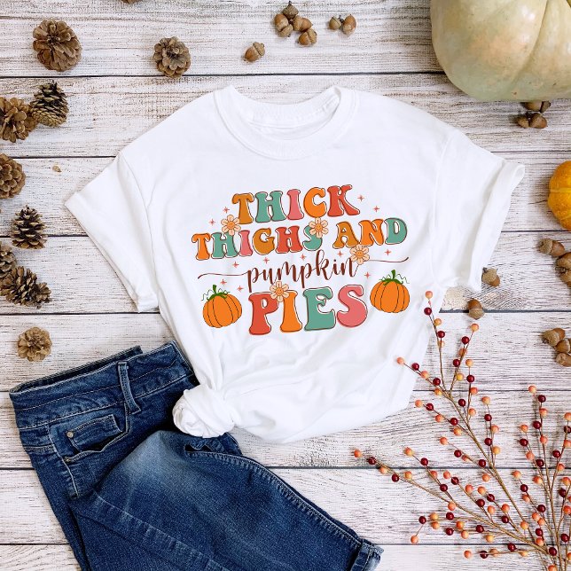 T-shirt Thanksgiving Épais cuisses et Citrouilles tartes (Créateur téléchargé)
