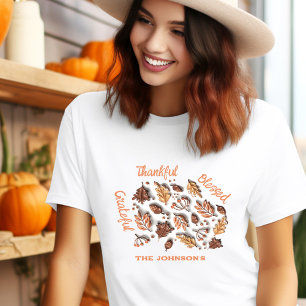 T-shirt Thanksgiving Fall Leçons Moderne Personnalisé Nom 