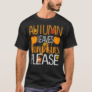 T-shirt Thanksgiving Fall Mom Autumn Leaves and Citrouille