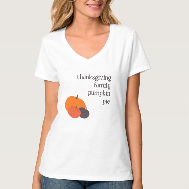 T-shirt Thanksgiving Family Citrouille Pie (Devant)