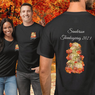 T-shirt Thanksgiving Friendsgiving Watercolor Citrouilles