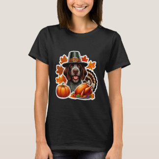 T-shirt Thanksgiving German Wirehaired Pointer Dog Owner L