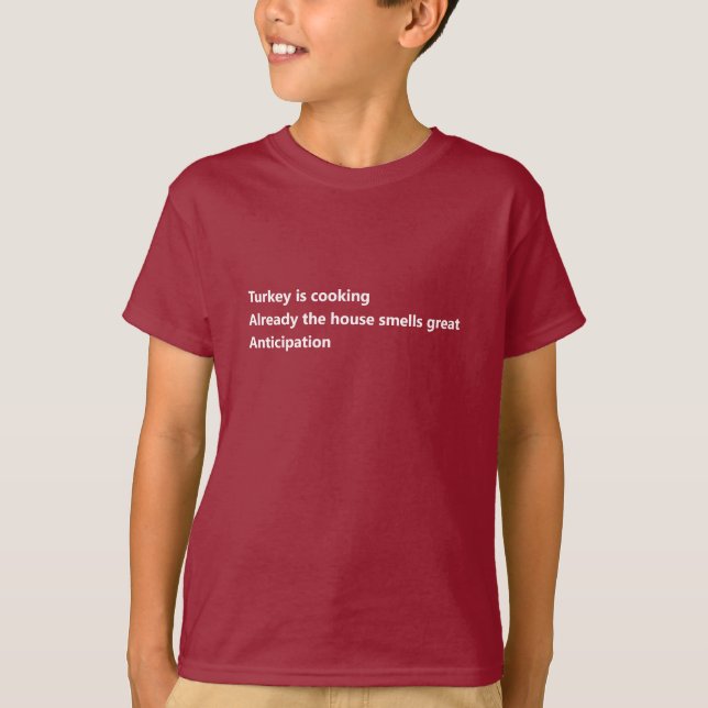 T-shirt Thanksgiving Haiku Poem (Devant)